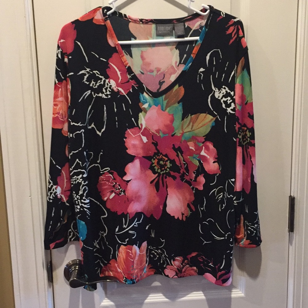 Additions by Chico’s. 3/4 sleeve floral blouse